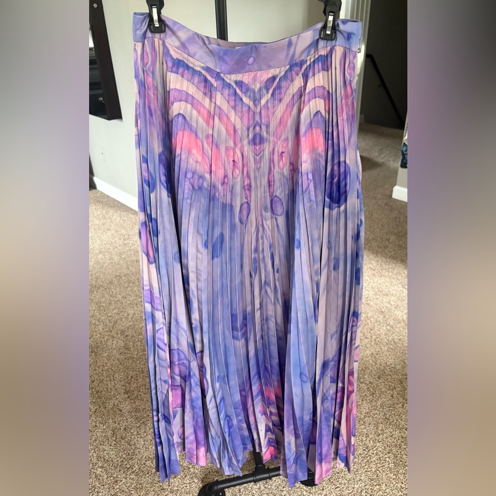 Anthropologie Purple and Pink A-Line Skirt